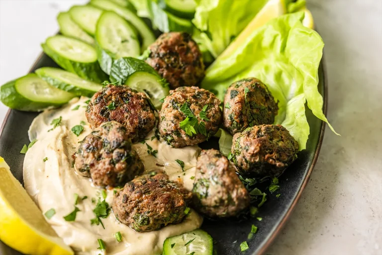 Lamb Meatballs with Creamy Tahini Sauce (AIP Modified, Paleo, Whole30)